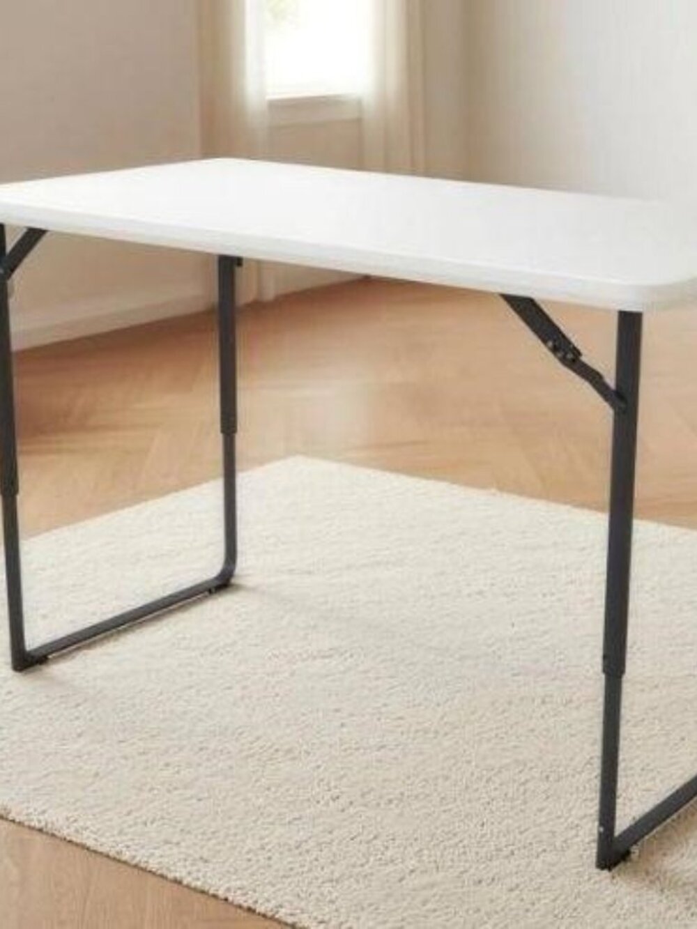 4' Folding Table Portable Fold-in-Half Plastic Picnic Party Table